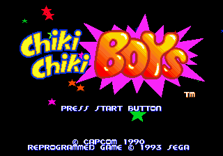 Chiki Chiki Boys title screen for Sega Genesis